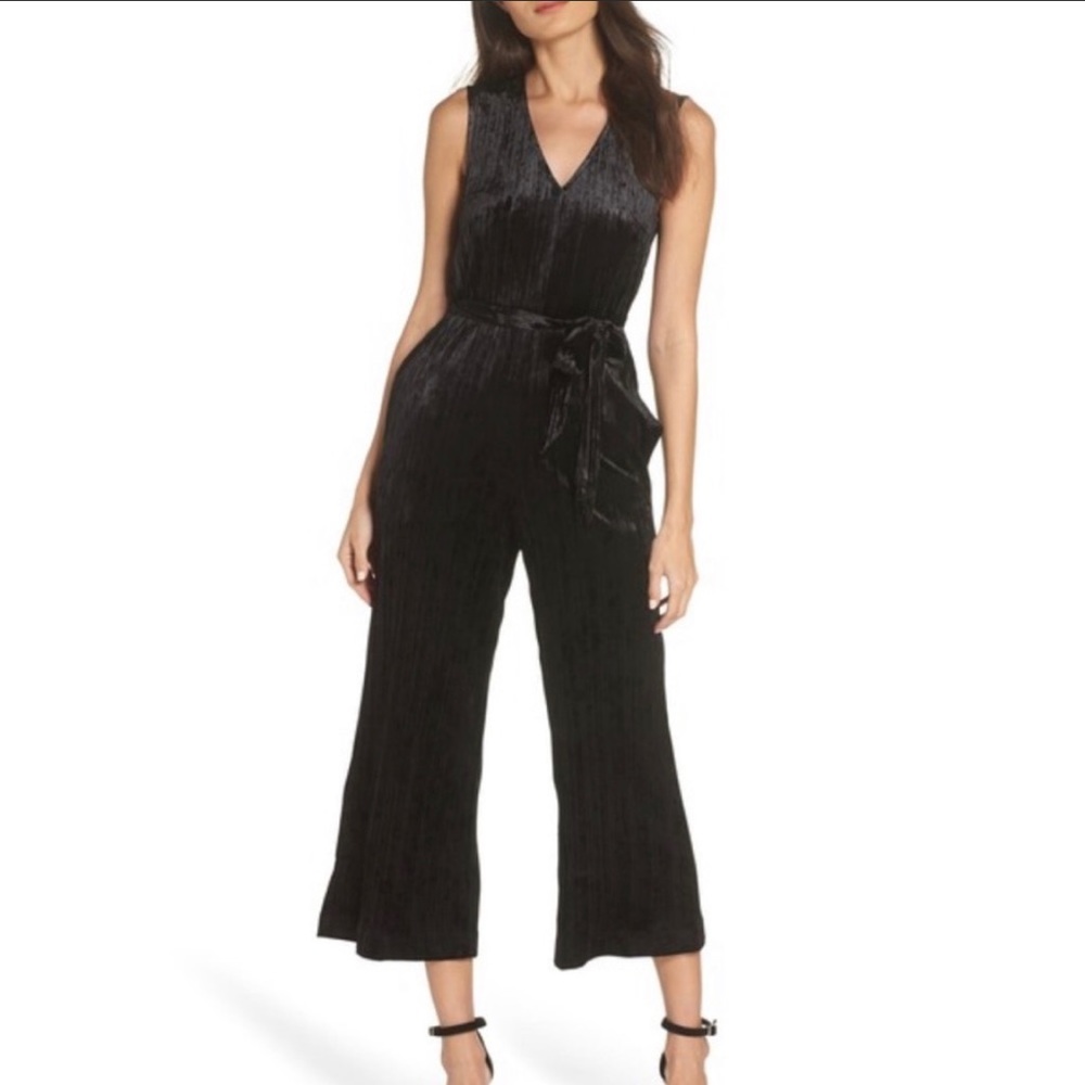 Cropped Velvet Jumpsuit